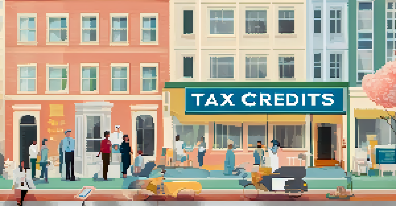 An infographic showing different tax credits available for low-income individuals with pastel colors and healthcare icons.