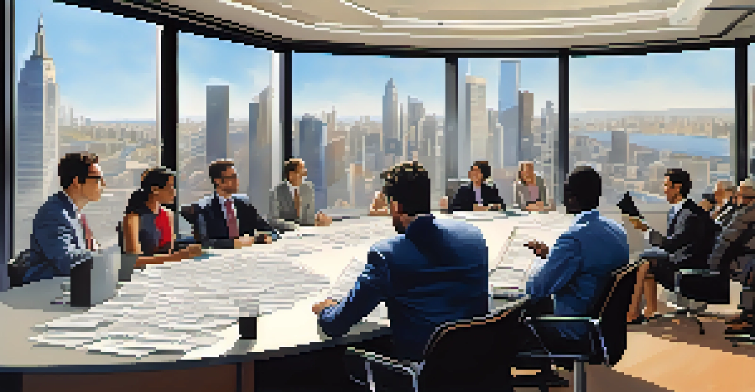 A diverse group of professionals in a conference room discussing tax credits and business growth strategies.