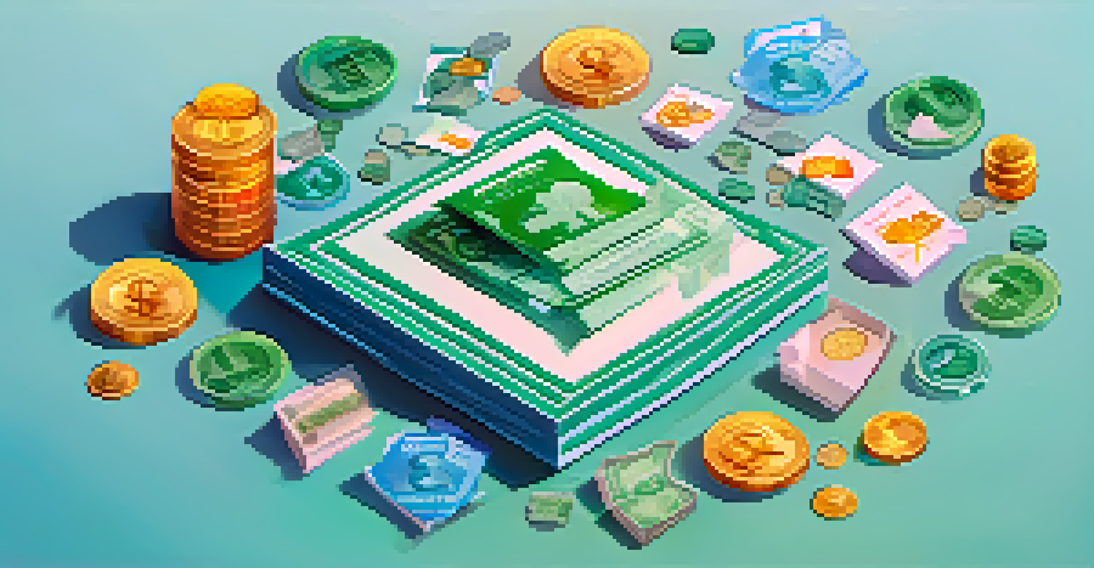 Colorful icons representing different types of crowdfunding against a gradient background.