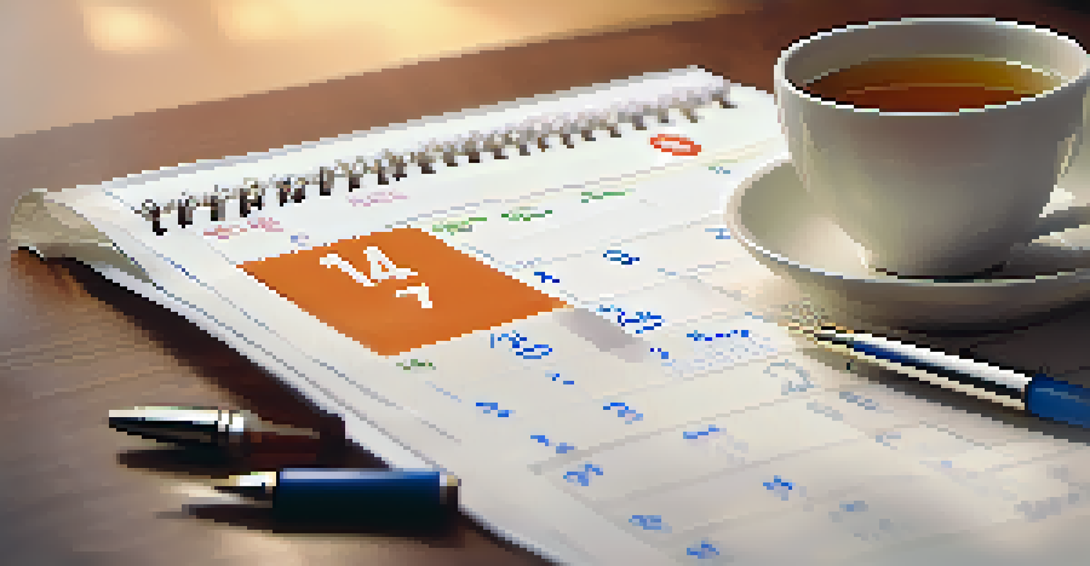 A calendar with marked medical appointments and reminders for preventive care.