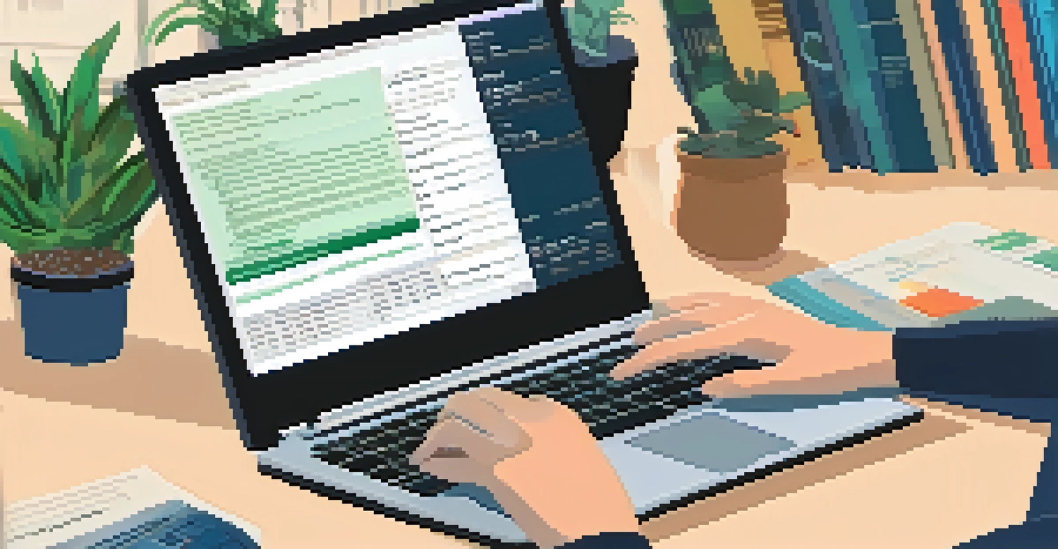 Close-up of hands typing on a laptop, entering tax information on a software interface.