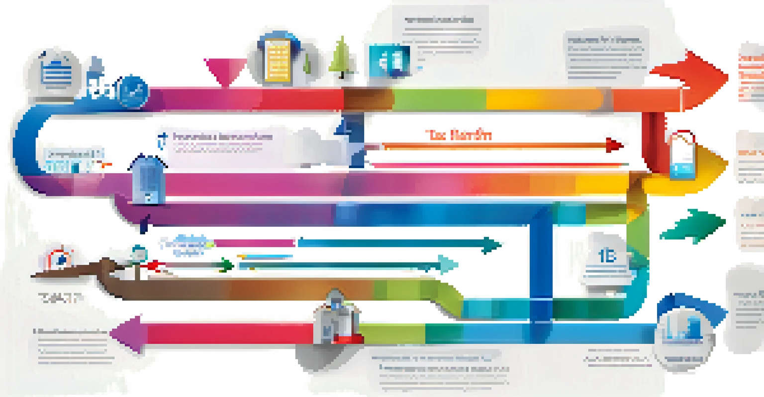An infographic illustrating the effects of tax reform on individuals and businesses with colorful arrows and icons.