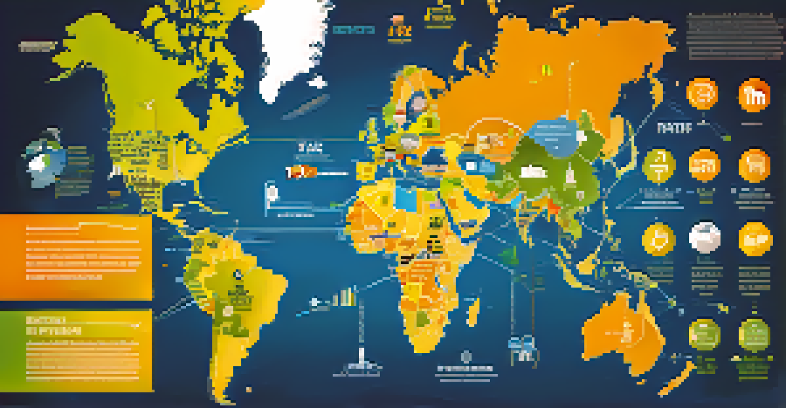An infographic illustrating the advantages of tax treaties globally, featuring a world map and colorful icons.