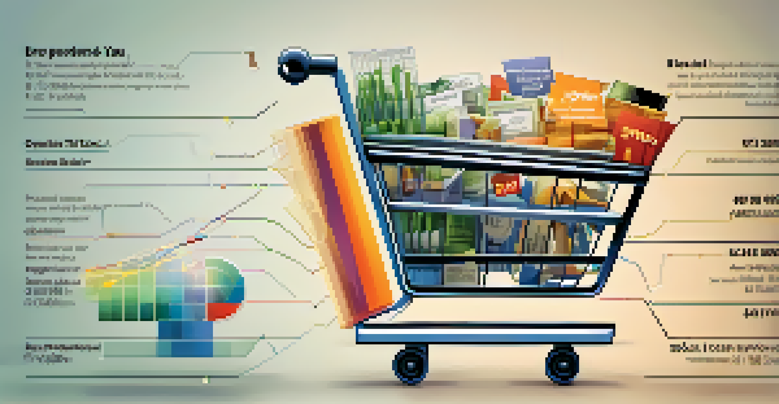 An infographic showing the relationship between inflation and sales tax with a shopping cart and rising price arrows.