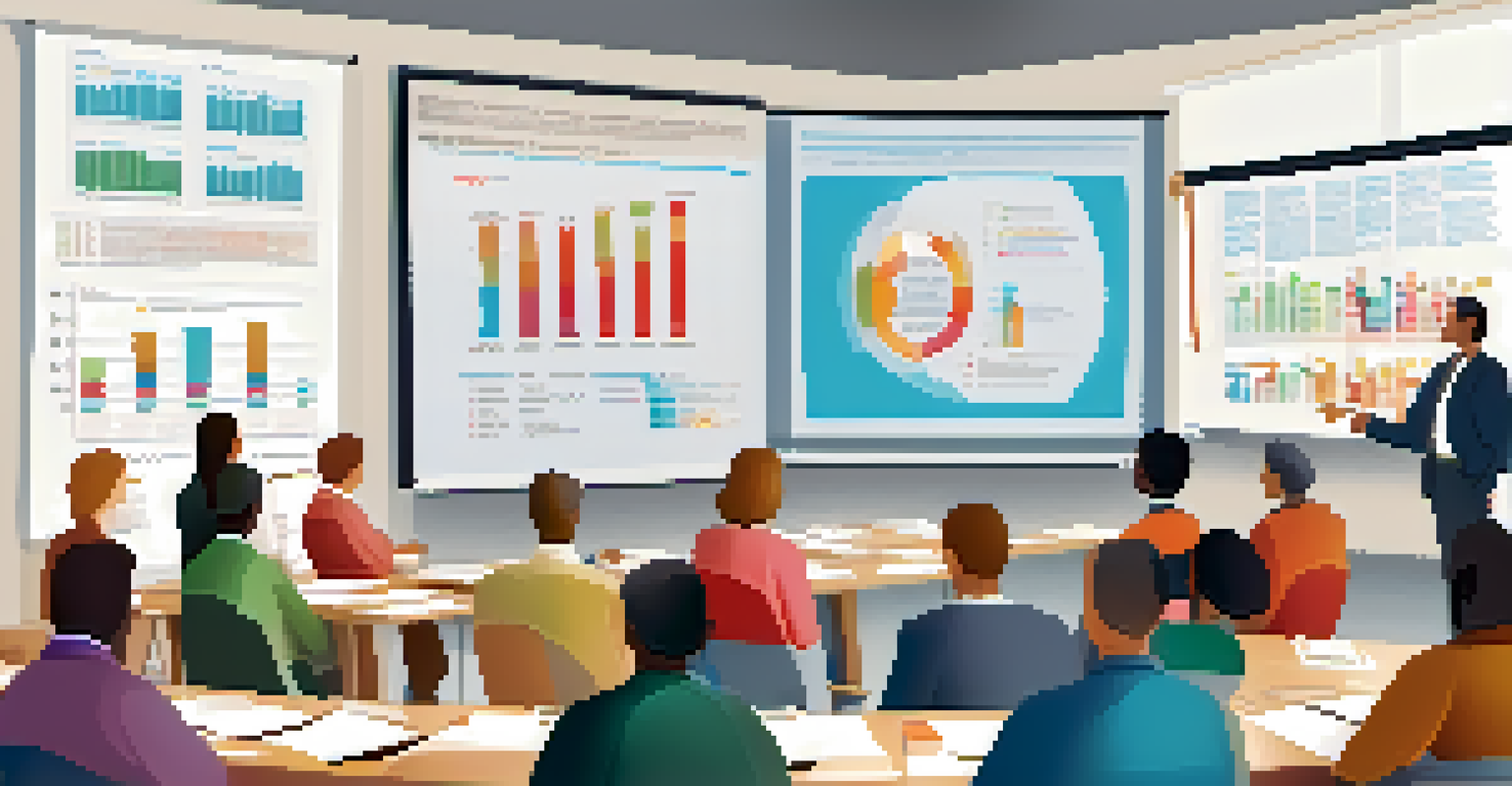 A tax professional leading a workshop on tax dispute processes with a group of adults in a bright room.