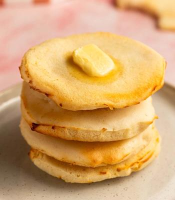 Pancake stack with melted butter
