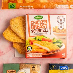 Various frozen foods in their packages