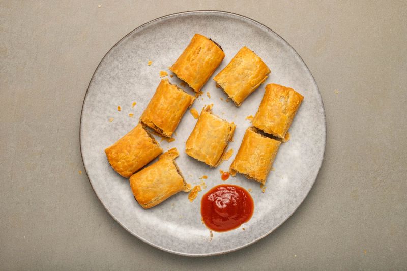 Air fried sausge rolls with tomato sauce Air fried sausge rolls with tomato sauce