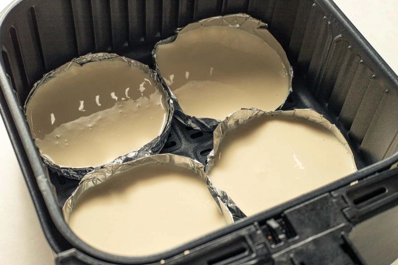 Pancake batter in foil trays Pancake batter in foil trays