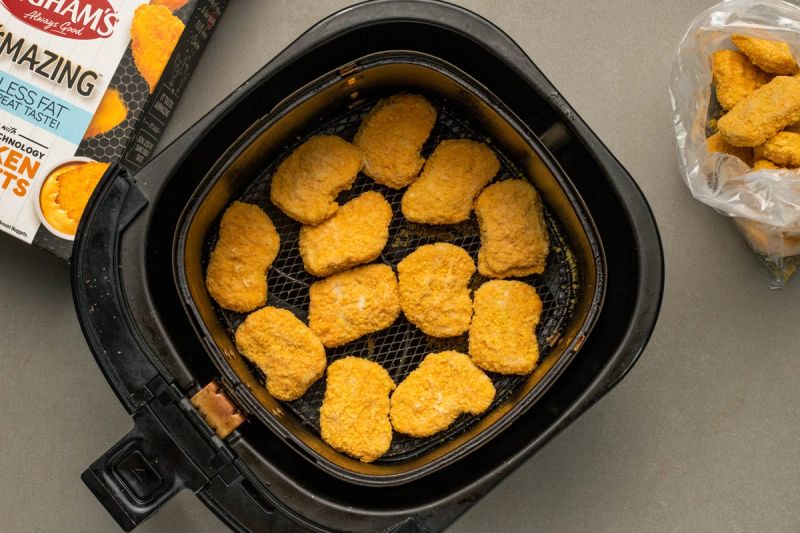 Ingham's 'Airmazing' chicken nuggets in air fryer basket
