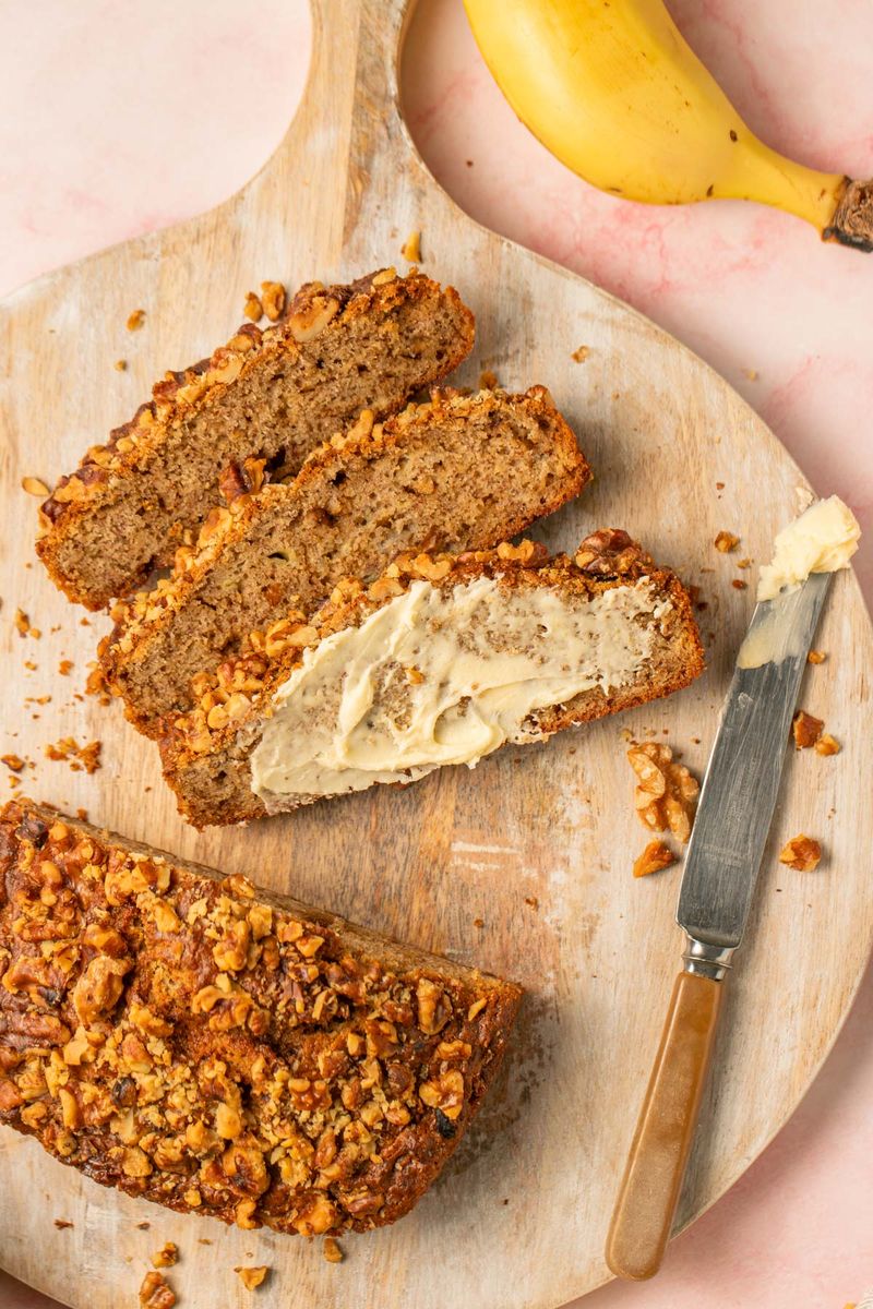 Air fried banana bread with butter icing