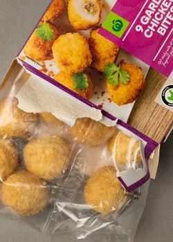 Air fried garlic chicken bites