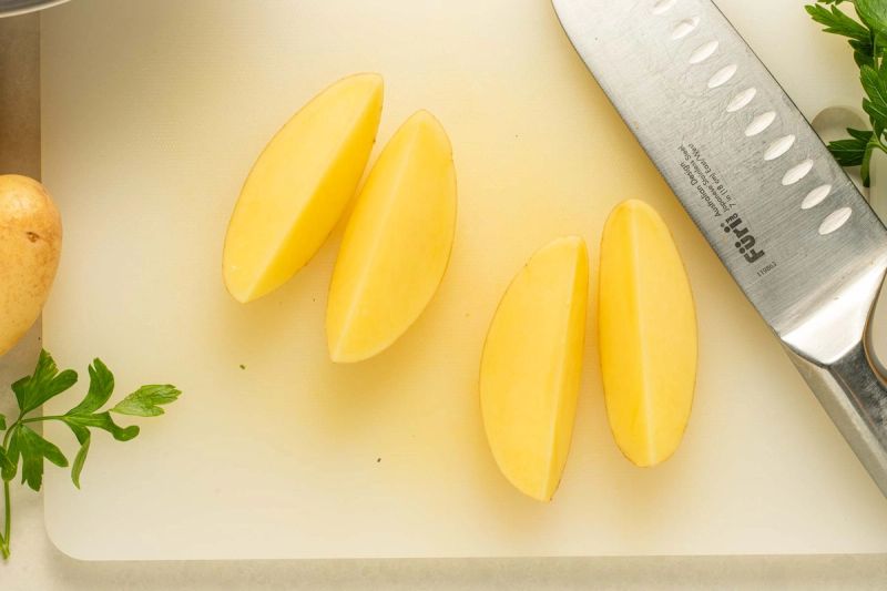 Potato sliced in half again