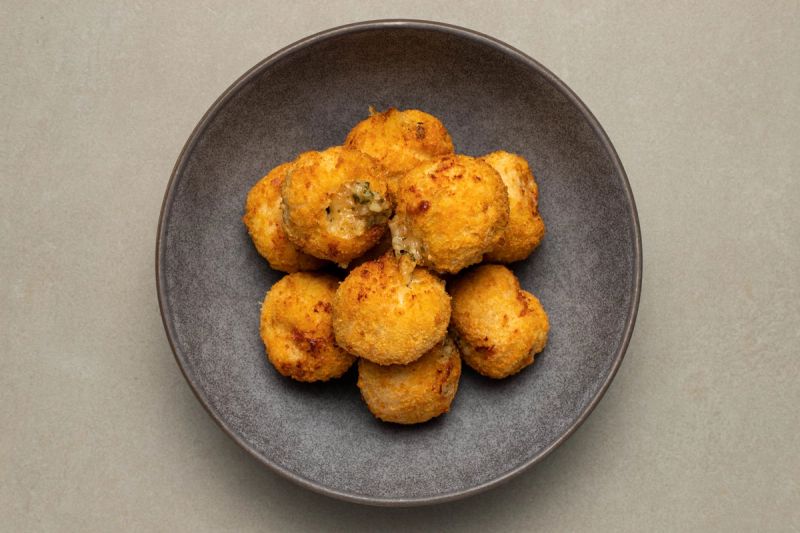 Air fried chicken bites on a plate
