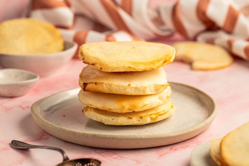 Stack of pancakes on a plate
