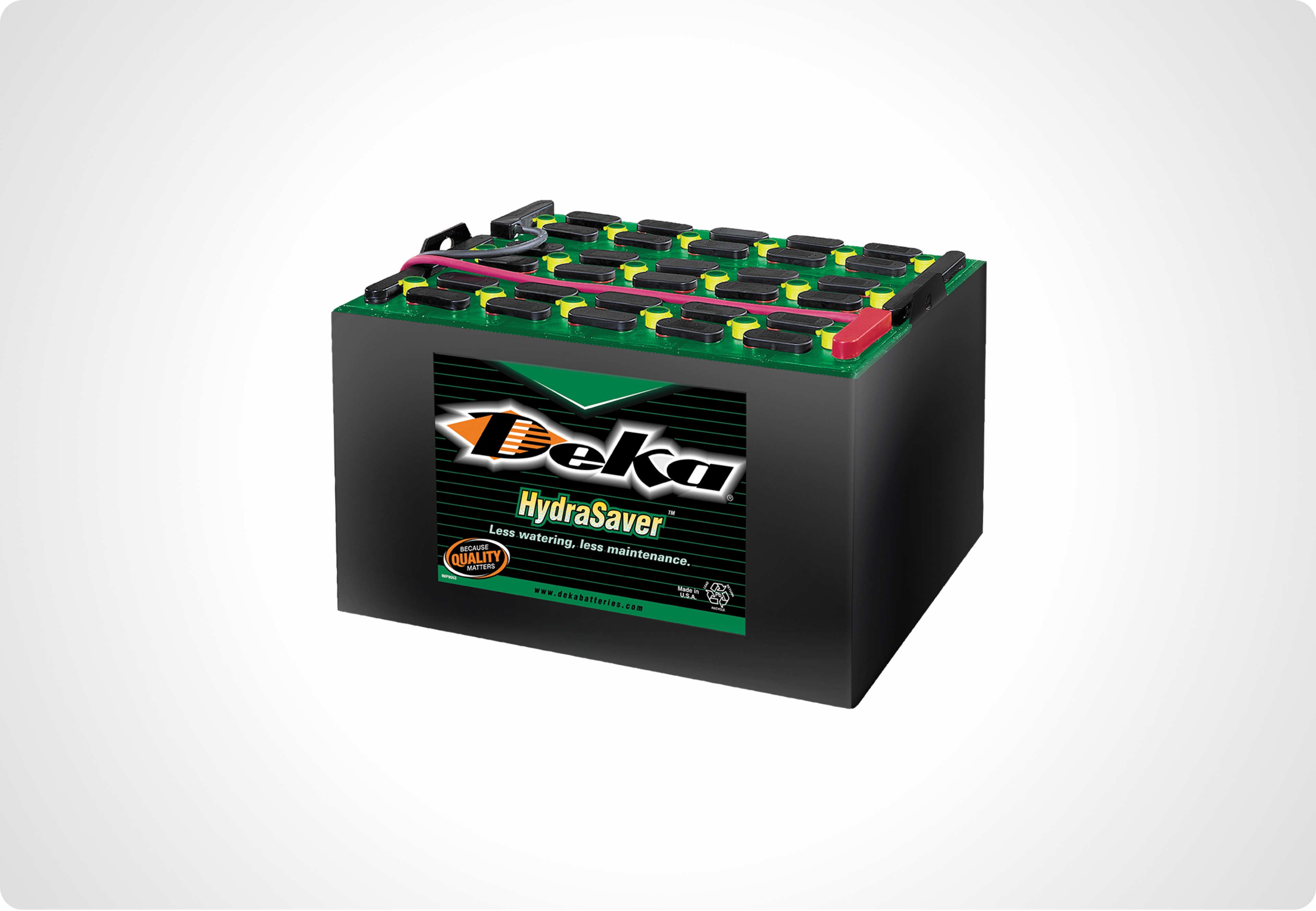 Picture of single East Penn brand premium Deka HydraSaver Material Handling Batteries