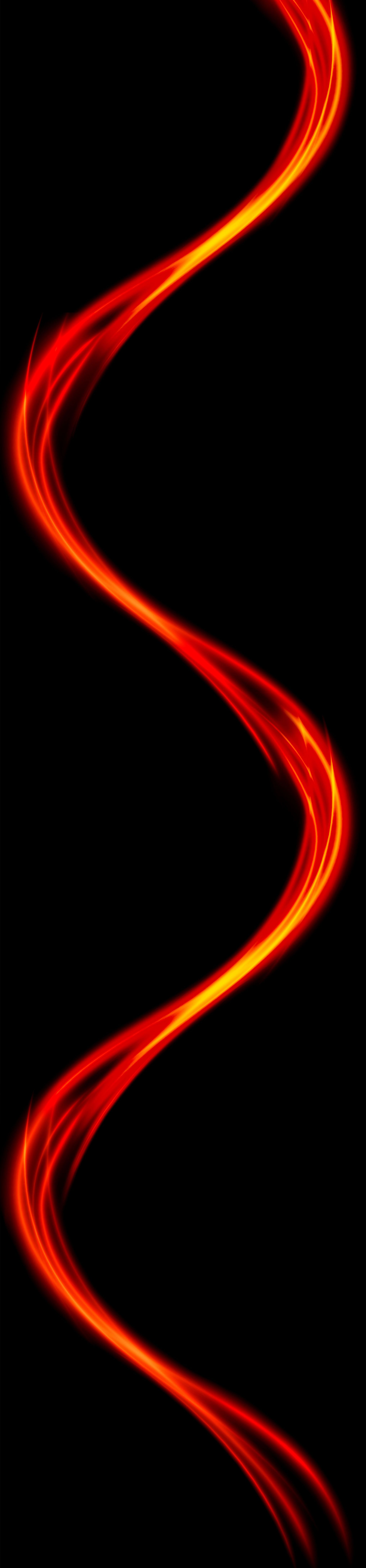Fond noir avec faisceau lumineux spiralé rouge et jaune