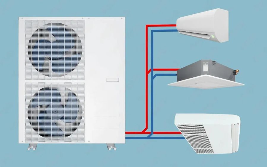 Modern white wall-mounted split-system air conditioner
