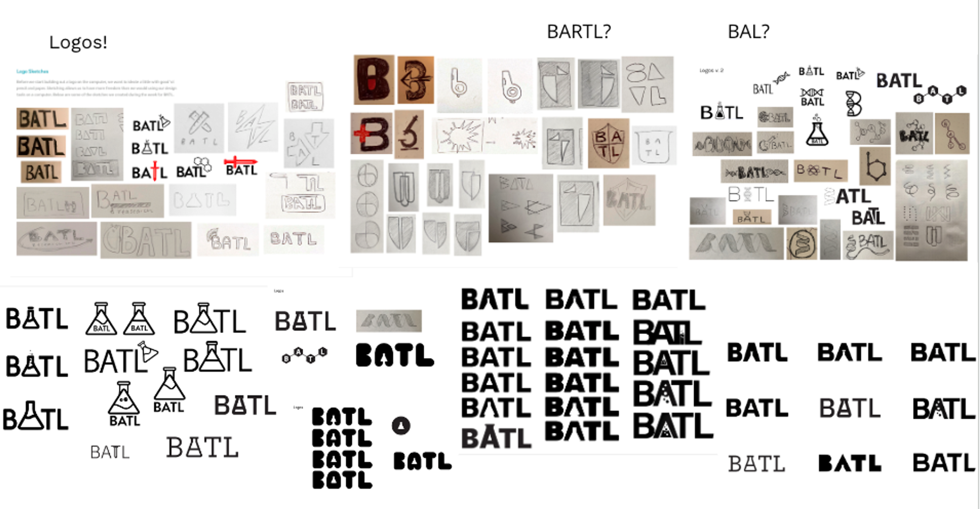 Brain dump of BATL logo variations