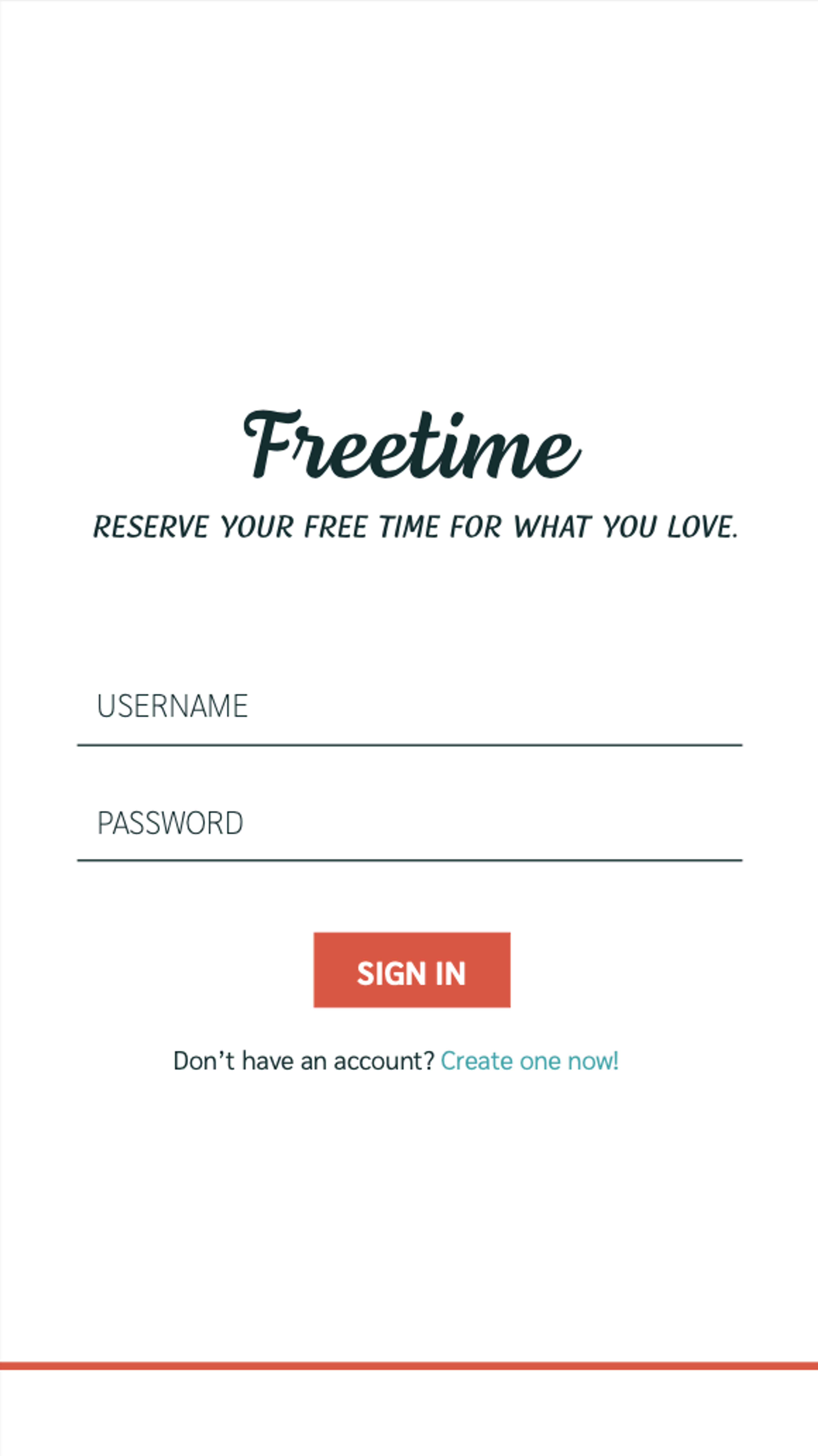 Freetime mobile view login