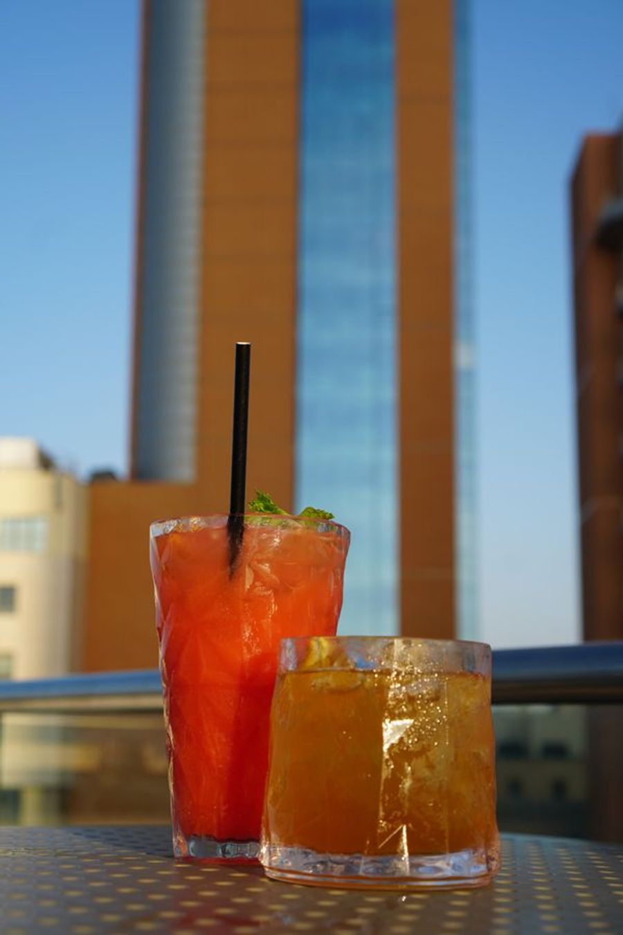 Cocktails with the skyline