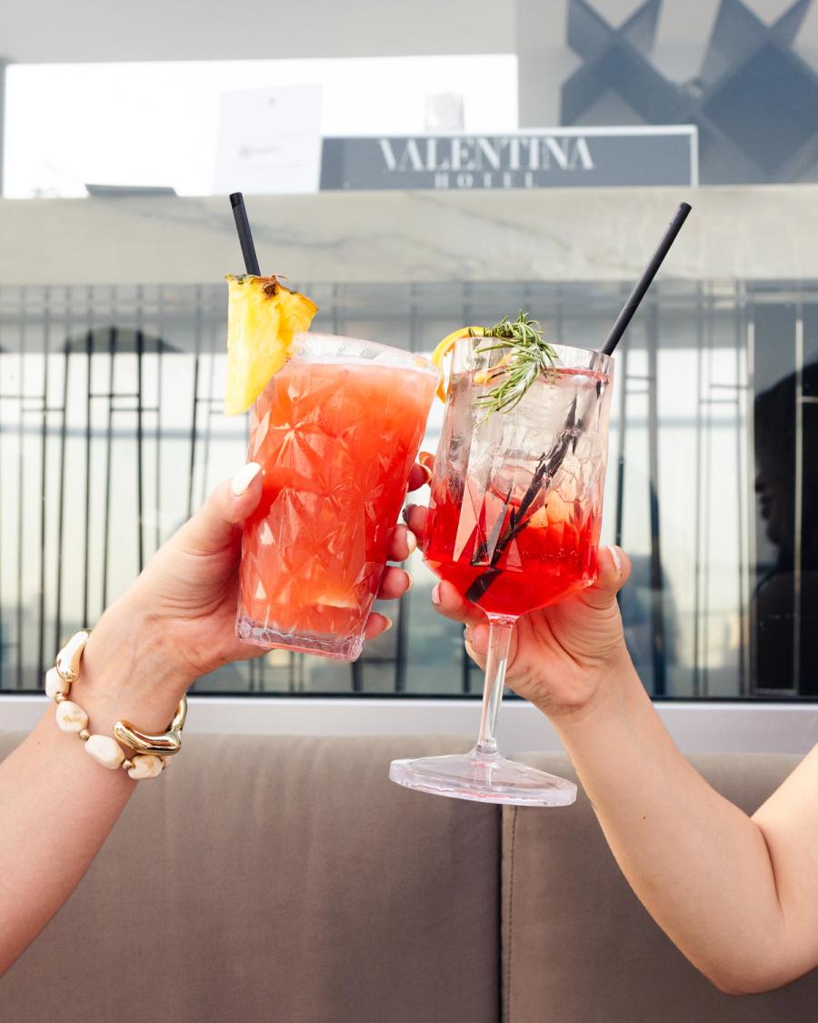 Cocktails with the skyline