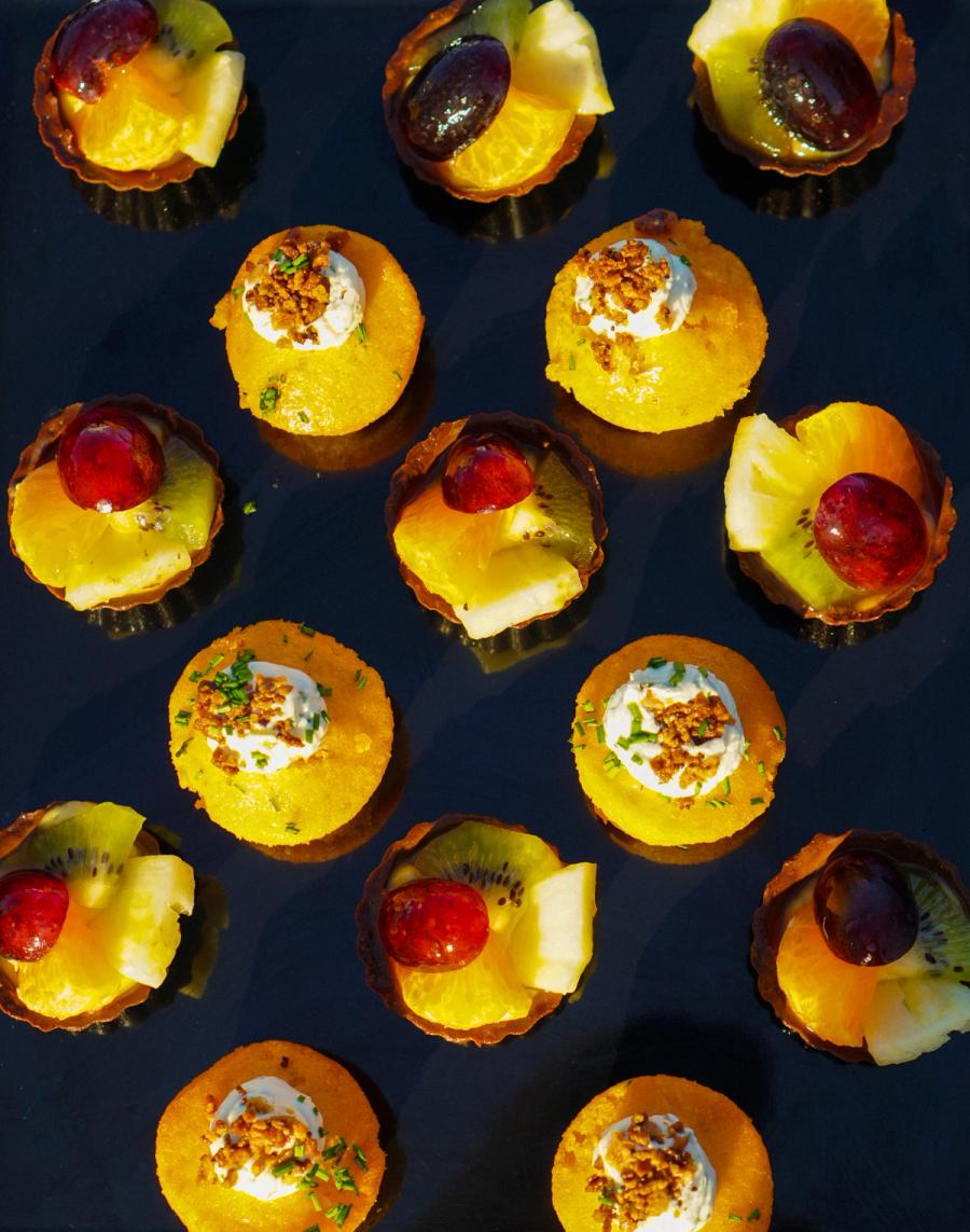 Canapés served on rooftop