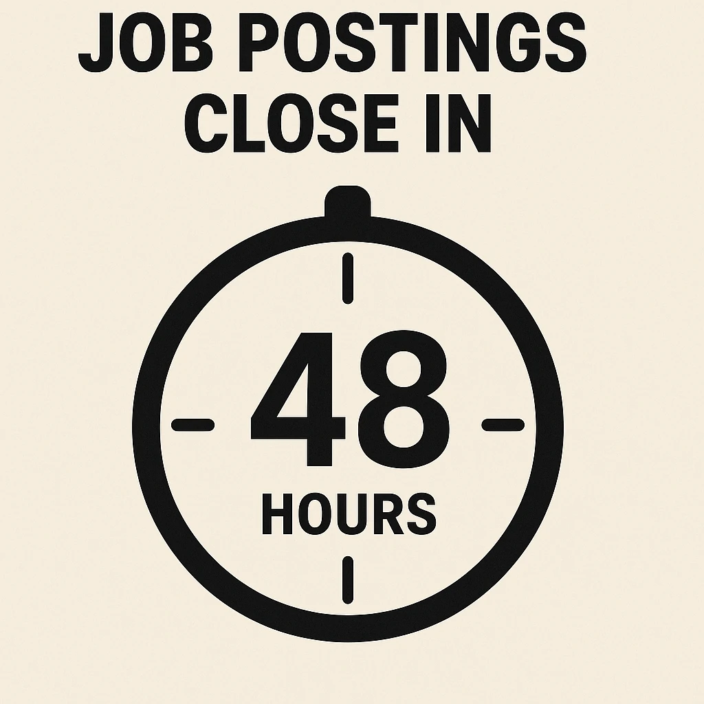 Many job postings are effectively closed long before the official deadline. Make sure you apply as fast as you can.