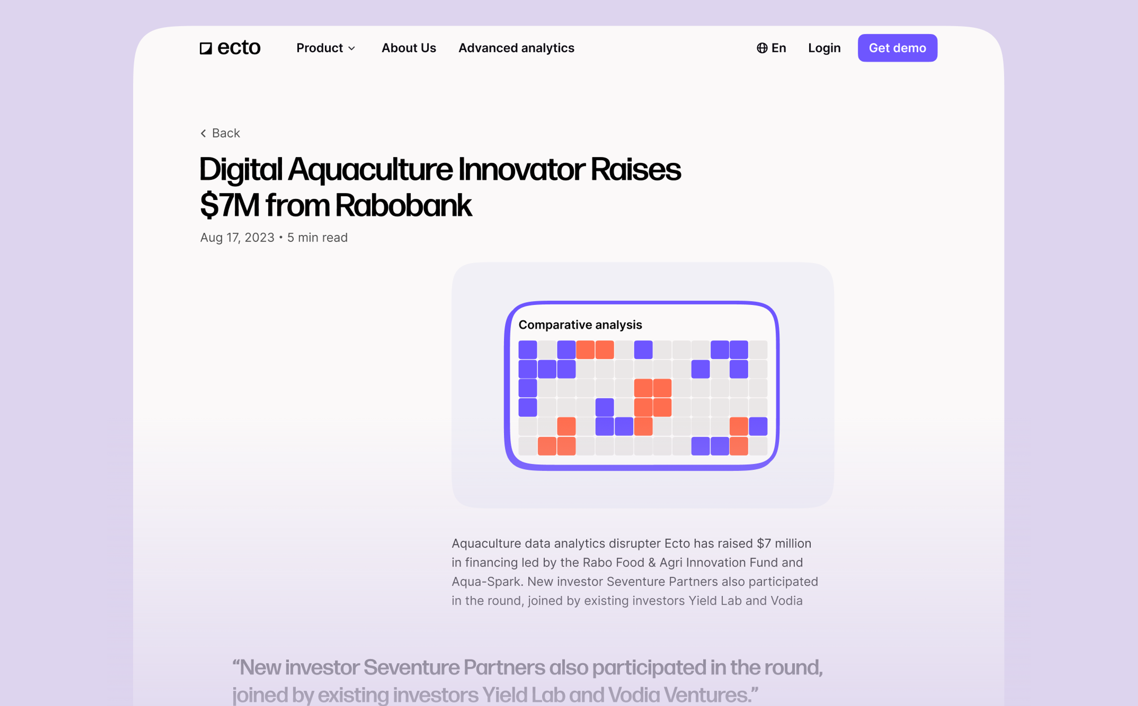 Ecto news article: Digital Aquaculture Innovator Raises $7M