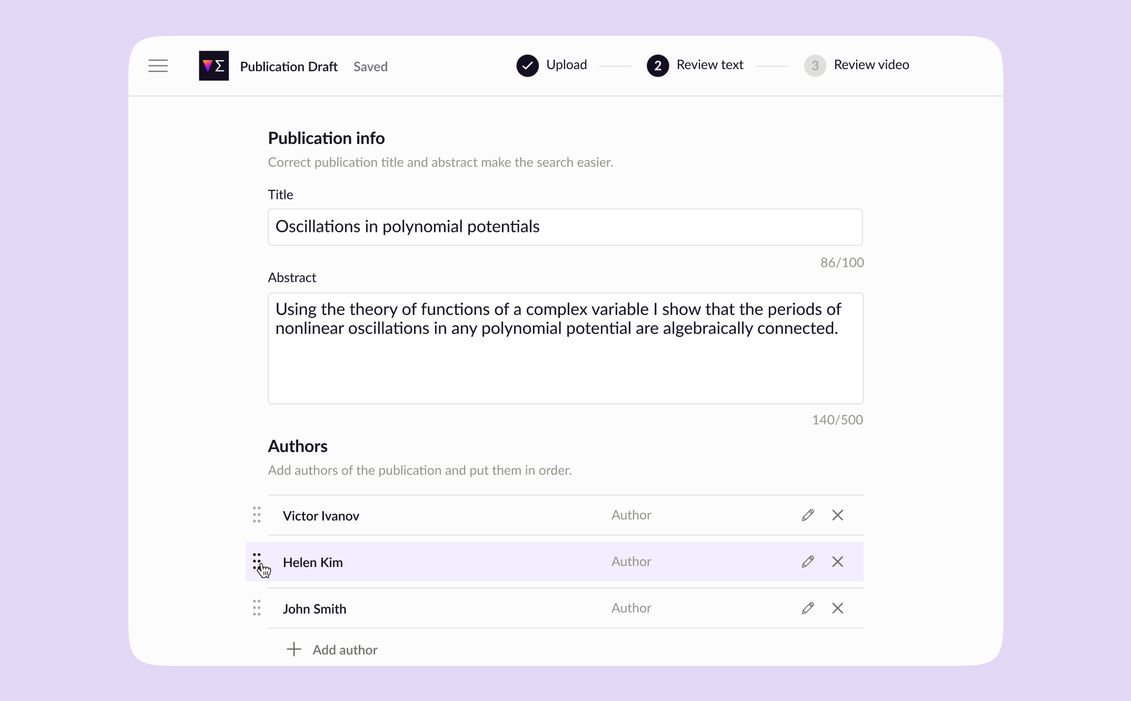 Publication draft editor
