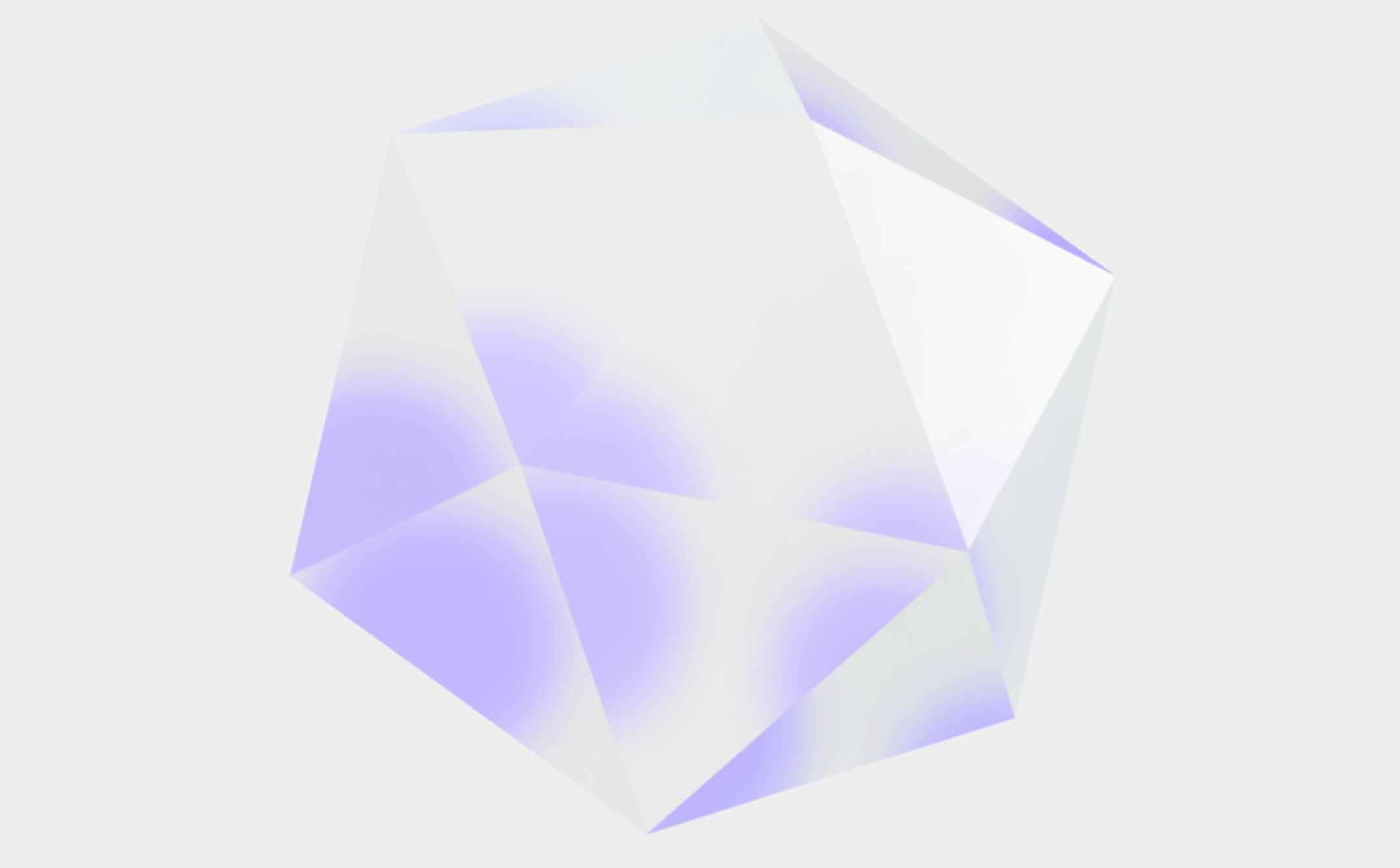 Faceted crystal illustration in lilac and white