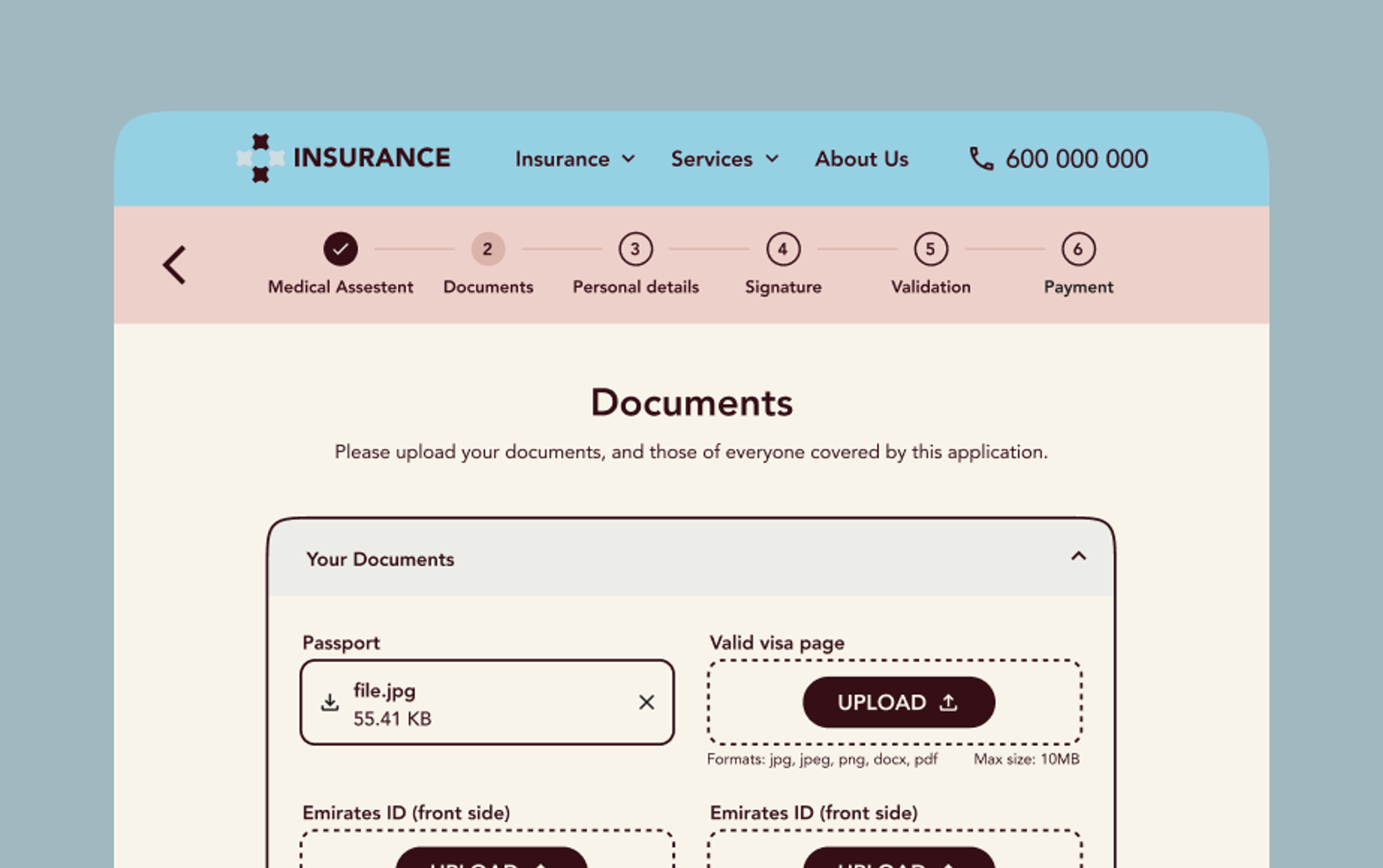 Insurance documents portal
