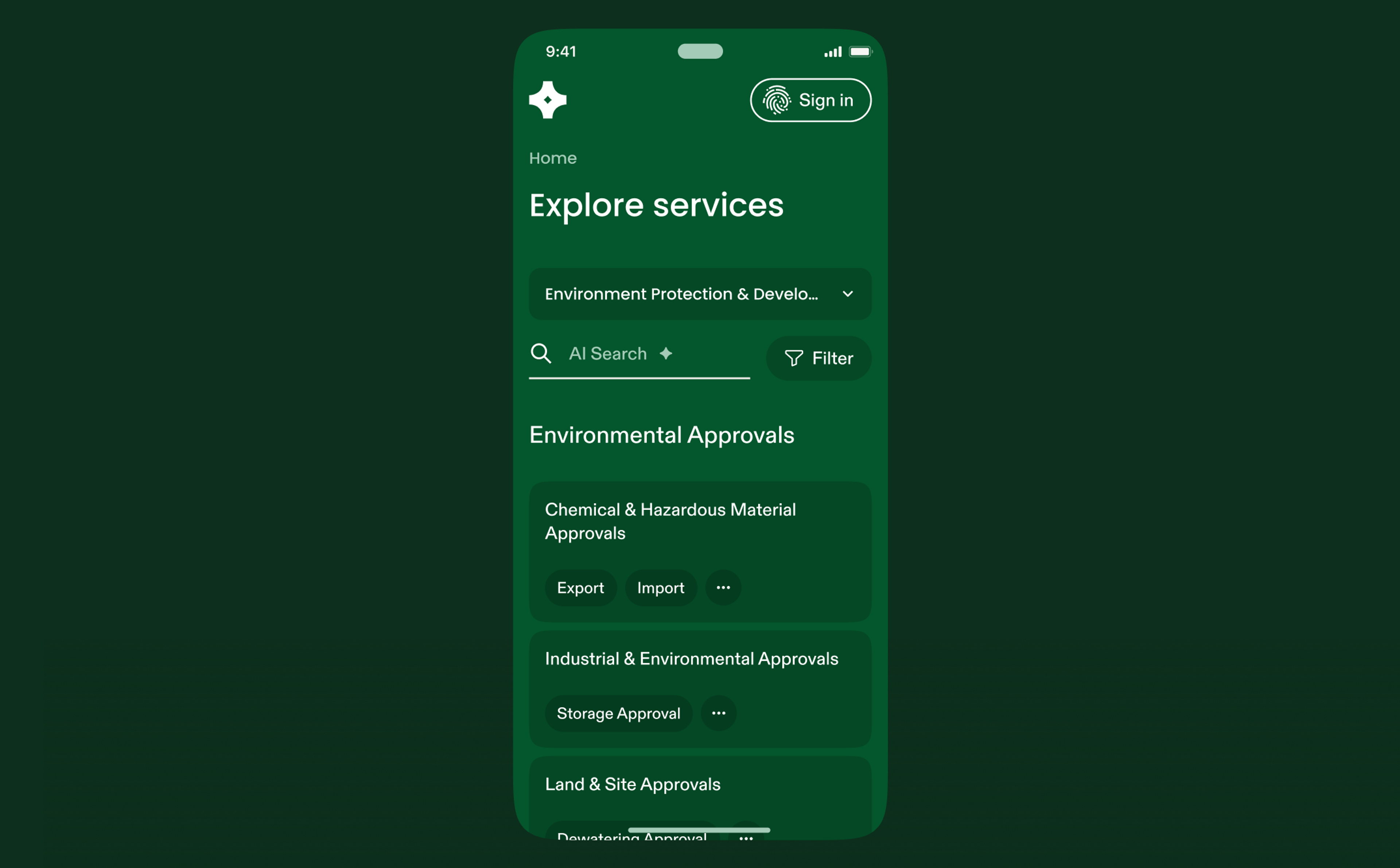 Explore services on a phone