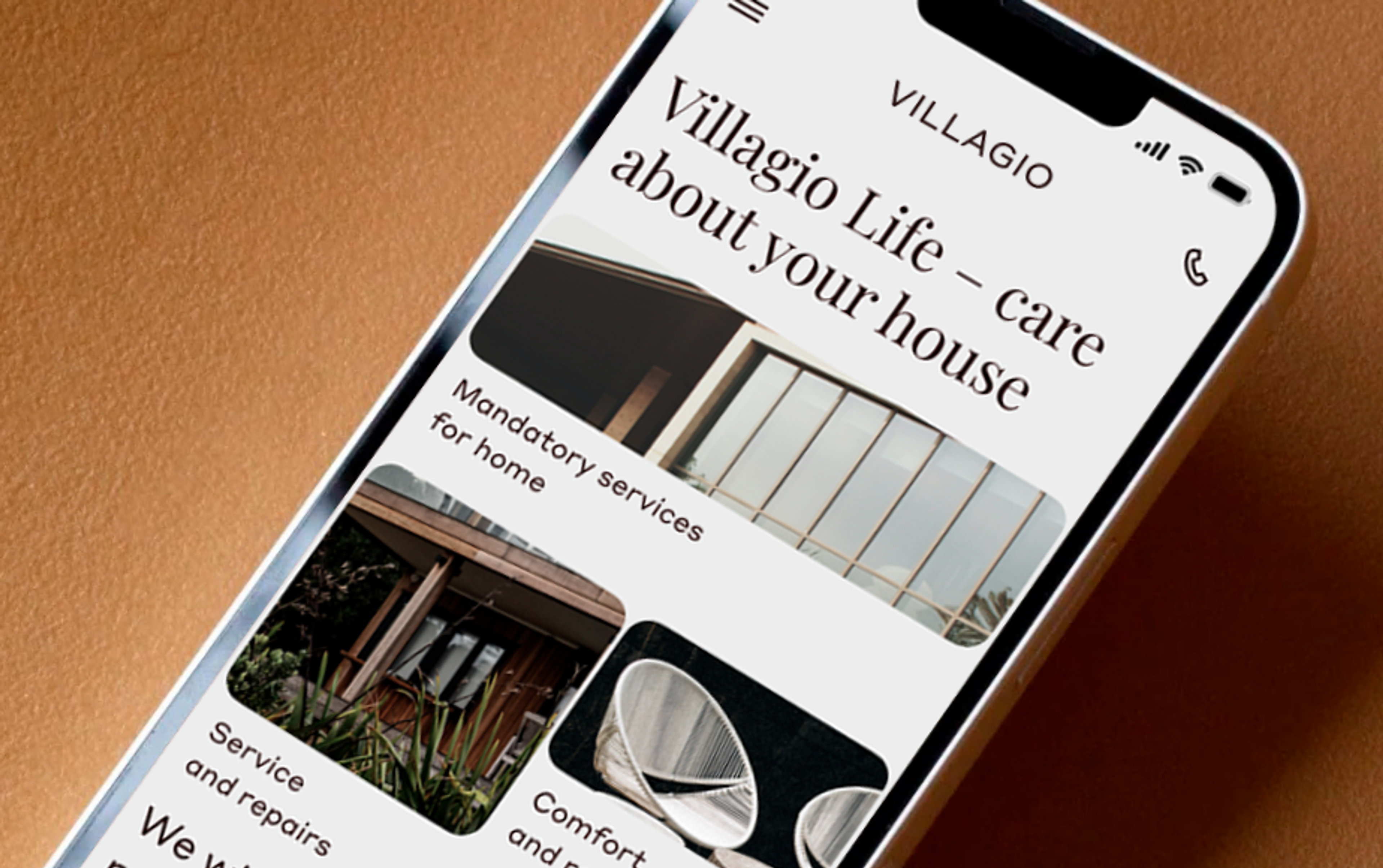 Villagio residents' app on a phone
