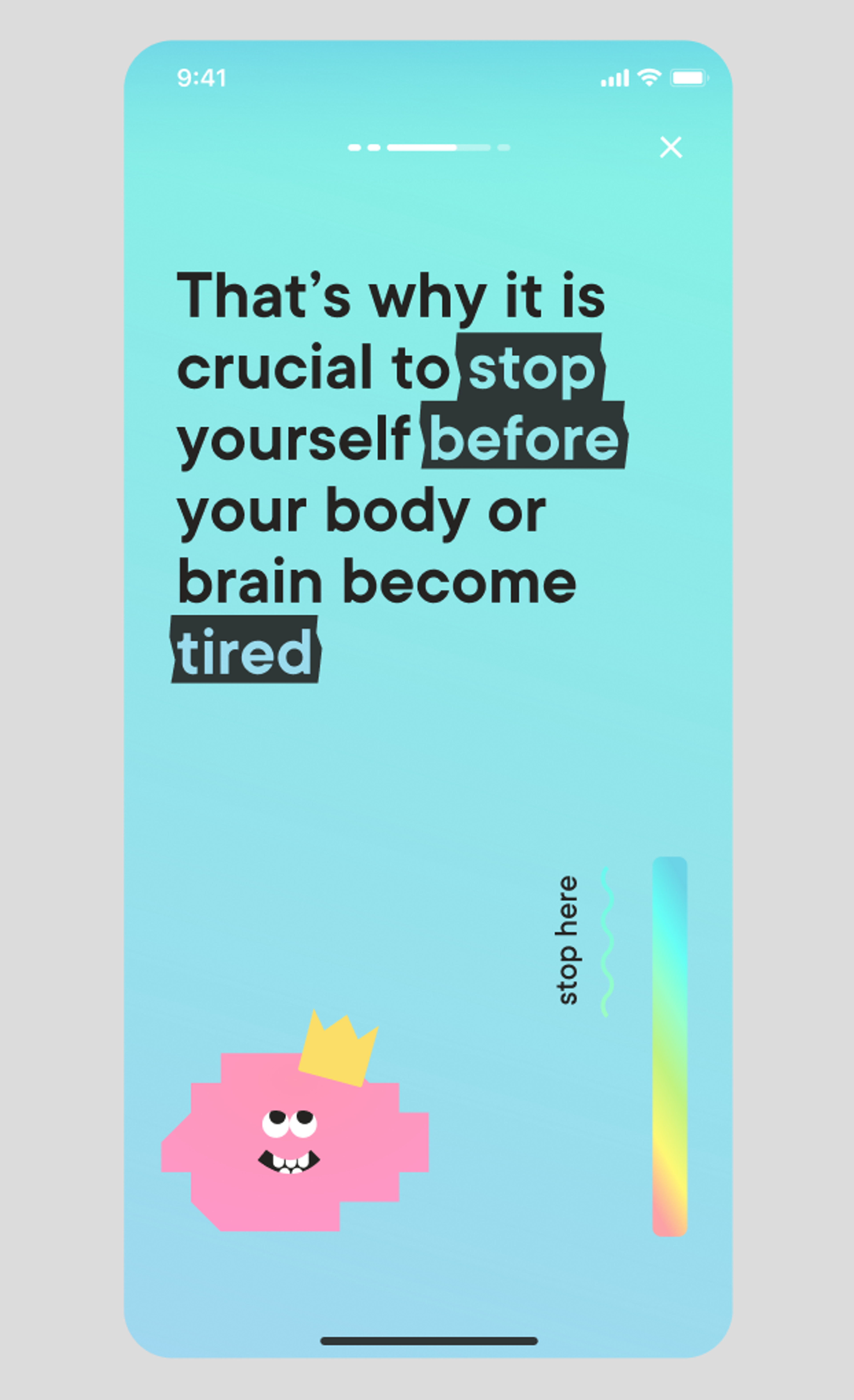 Motivation screen on a phone