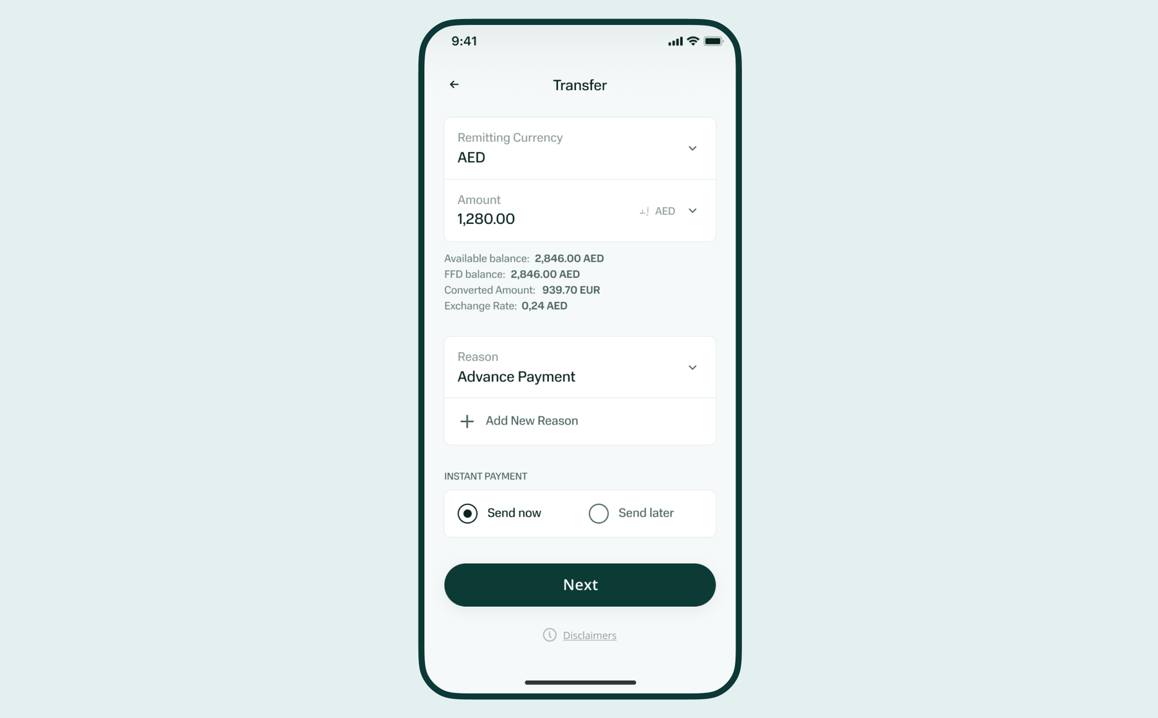 Transfer form on a phone