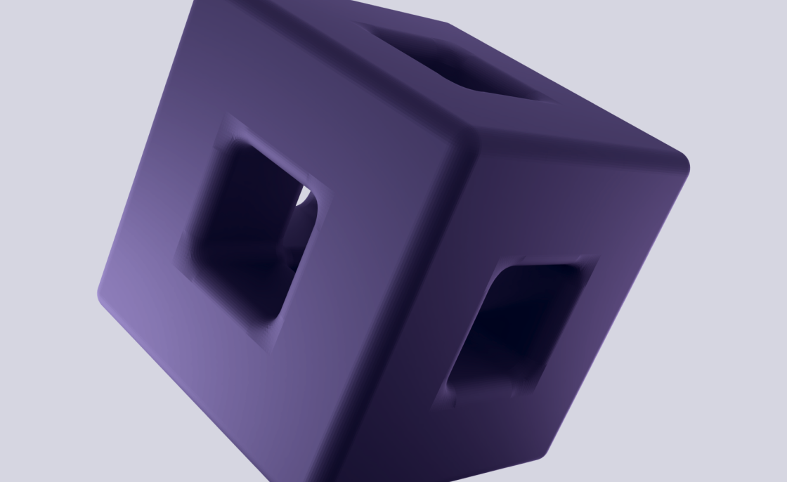 Purple 3D cube