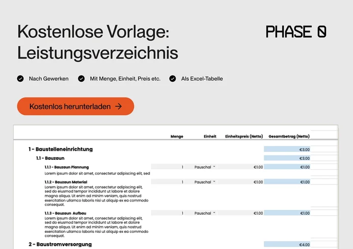 leistungsverzeichnis kostenlos erstellen vorlage