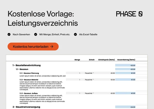 leistungsverzeichnis kostenlos erstellen vorlage