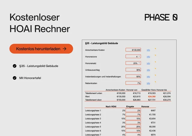 HOAI Rechner Excel Vorlage