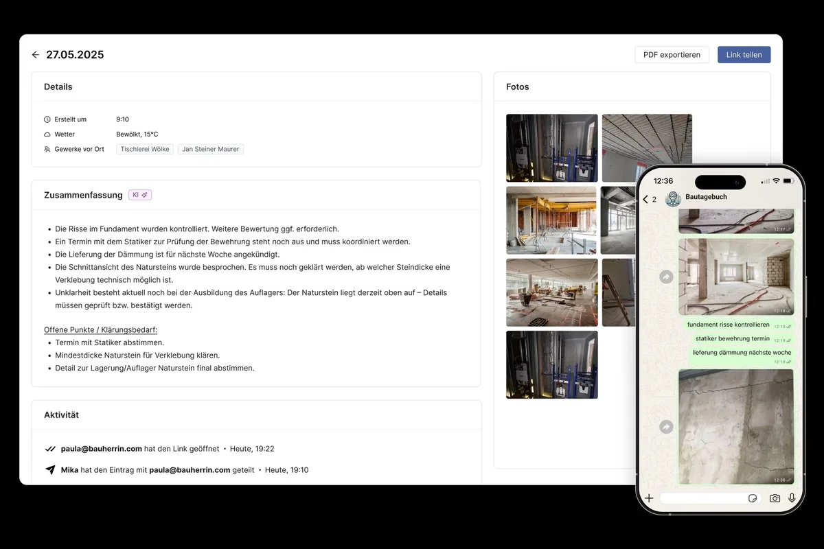 Bautagebuch App Vergleich 2026