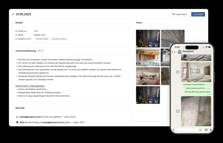 Bautagebuch App Vergleich 2026