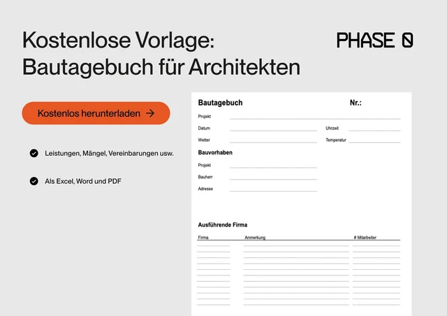 Bautagebuch Vorlage für Architekten und Ingenieure