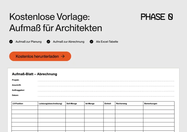 Aufmaß Vorlage für Architekten und Ingenieure
