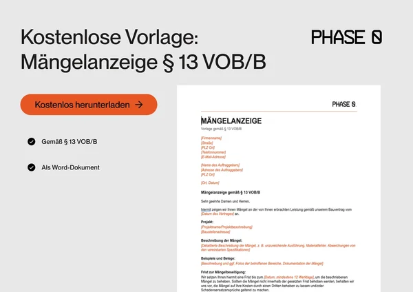VOB Mängelanzeige Titel