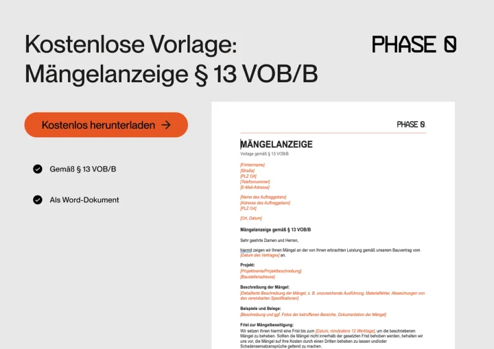 VOB Mängelanzeige Titel