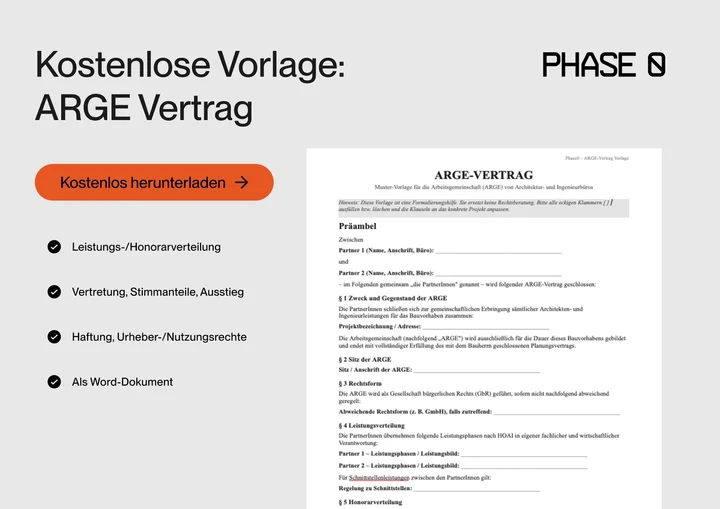 ARGE-Vertrag: Inhalte, Muster-Klauseln & kostenlose Vorlage