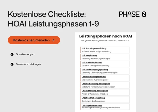 Checkliste Leistungsphasen nach HOAI: To-Do-Liste