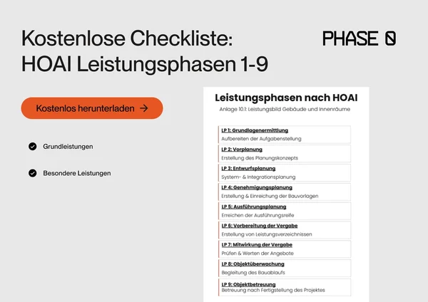 Checkliste Leistungsphasen nach HOAI: To-Do-Liste