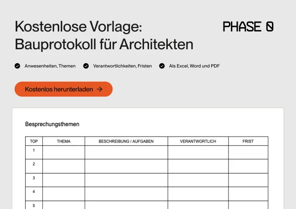 Bauprotokoll Vorlage Phase0